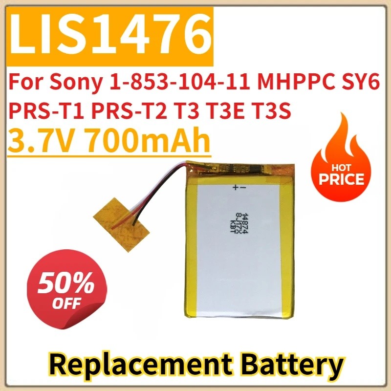 ใหม่เปลี่ยนแบตเตอรี่ 3.7V 700mAh LIS1476 สําหรับ Sony 1-853-104-11 MHPPC SY6 PRS-T1 PRS-T2 T3 T3E T3