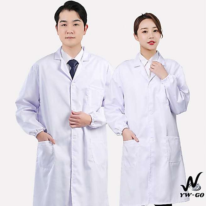 1PC ชุดยูนิฟอร์ม เสื้อกาวน์ยูนิฟอร์ม สำหรับห้องปฏิบัติการ เสื้อคลุมกันฝุ่น ชุดแพทย์ แขนสั้น-แขนยาว (SIZE:165-185) G3652