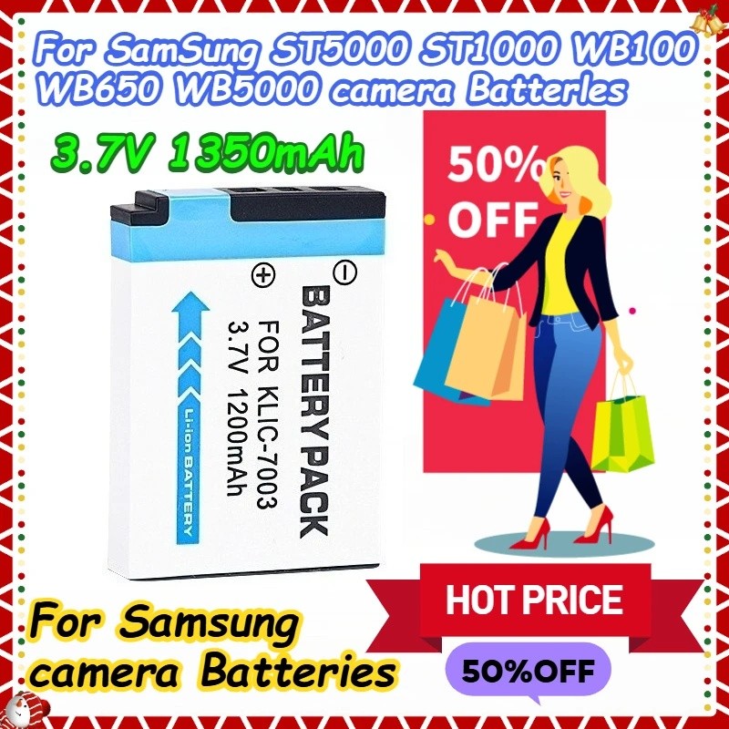3.7V 1350mAh SLB-11A สําหรับ Samsung ST5000 ST1000 WB100 WB650 WB5000 แบตเตอรี่กล้อง
