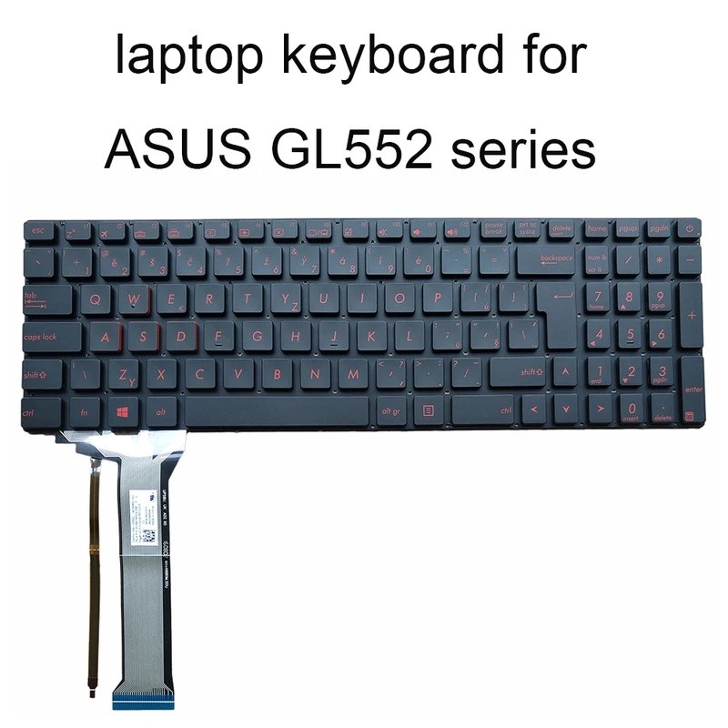 CZ CS ภาษาเช็คคํา Slovakia Backlit คีย์บอร์ดสําหรับ ASUS ROG GL552 GL752 GL552JX GL552V GL5524VW VX 