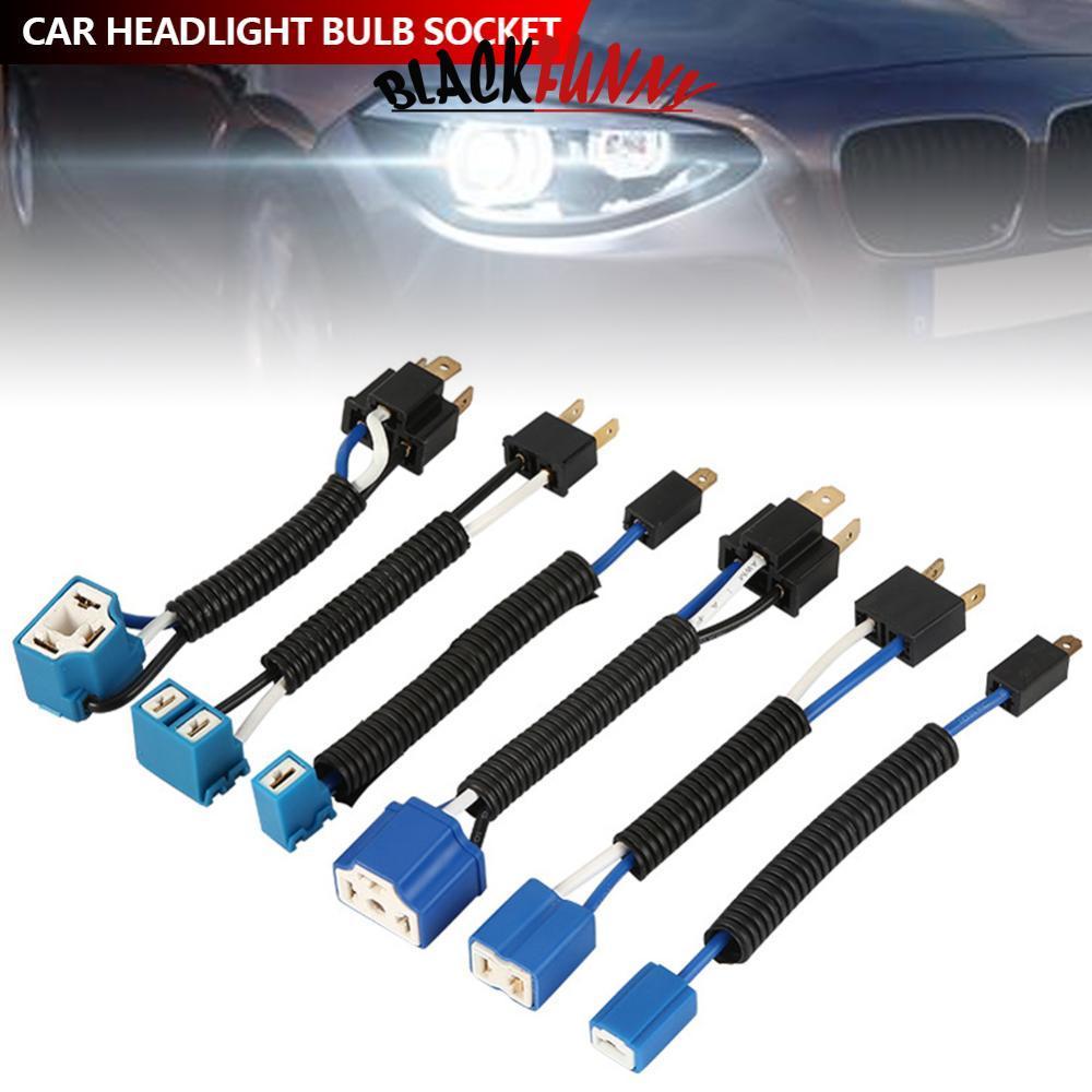 BLACKFUNNY H1 H4 H7 ไฟหน้ารถหลอดไฟ Socket Connector ชายหญิงปลั๊กสําหรับรถยนต์รถจักรยานยนต์ทนความร้อน