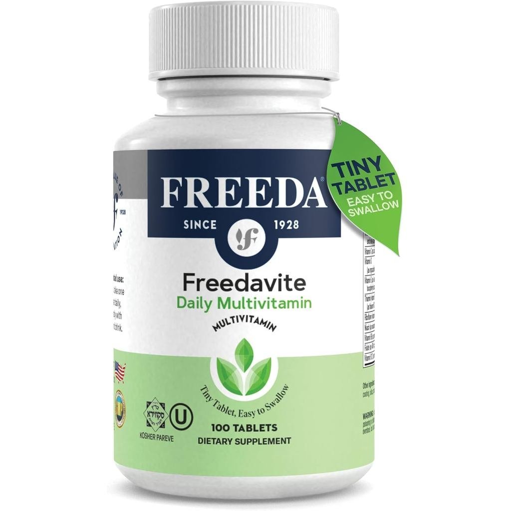 Freedavite Tiny Tablet - วิตามินรวมปานกลางสําหรับผู้ชายและผู้หญิง - วิตามิน A, C, D, E, B1, B2, B6, 