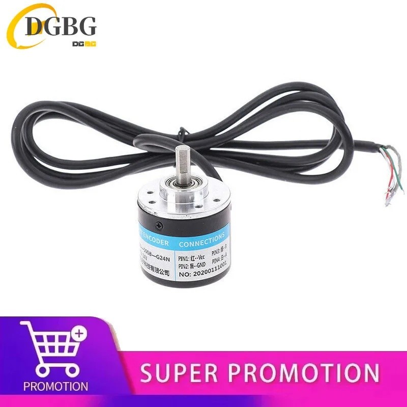 FZ Photoelectric Incremental Rotary Encoder 38S6G5-B-G24N 50/100/200/360/400/500/600PPR AB 2 เฟส DC5