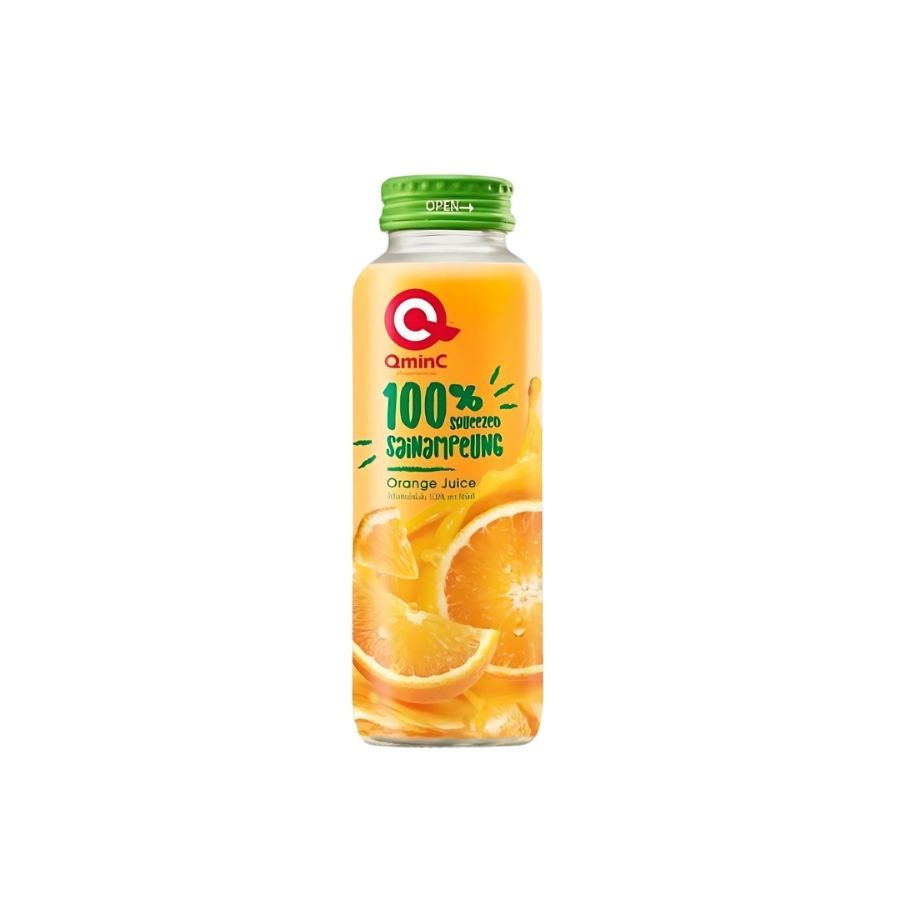 คิวมินซี น้ำส้มสายน้ำผึ้งคั้นสด100% QminC Sainampeung 100% 250ml.