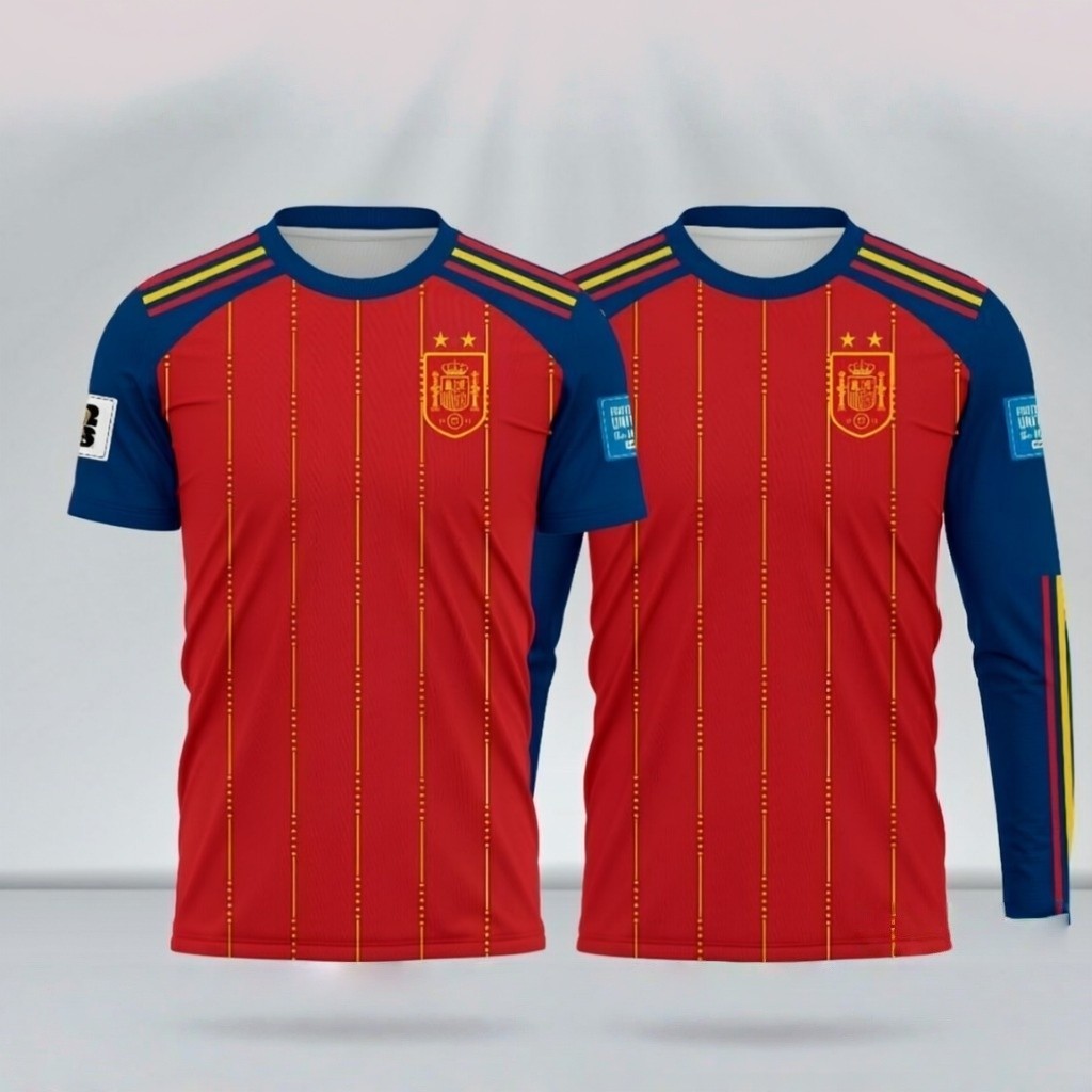 2026 Spain World Cup Jersey 2-Star Champion Quick Dry Sportswear Fans Shirt Ready Stock