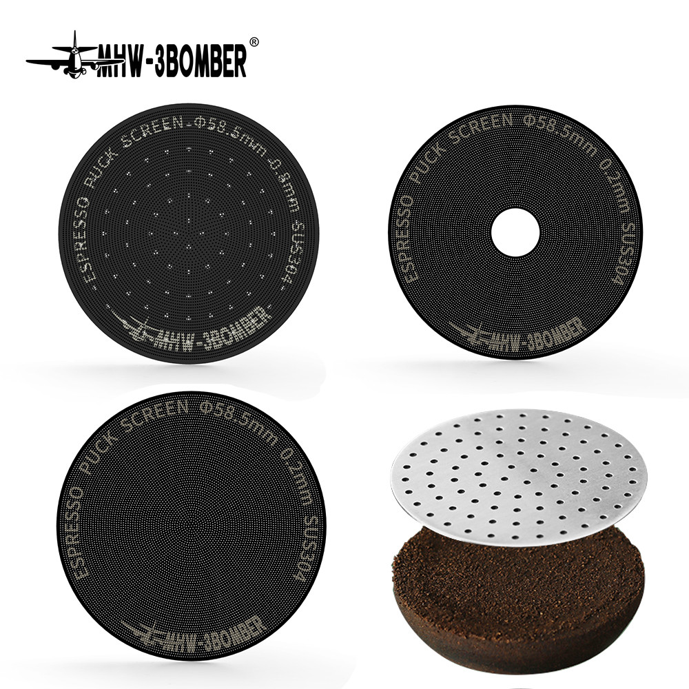 MHW-3BOMBER Espresso Puck หน้าจอสําหรับ 51/53/58MM สแตนเลส/Titanium กาแฟกรอง 0.8/0.2 มม.กาแฟ Accesso