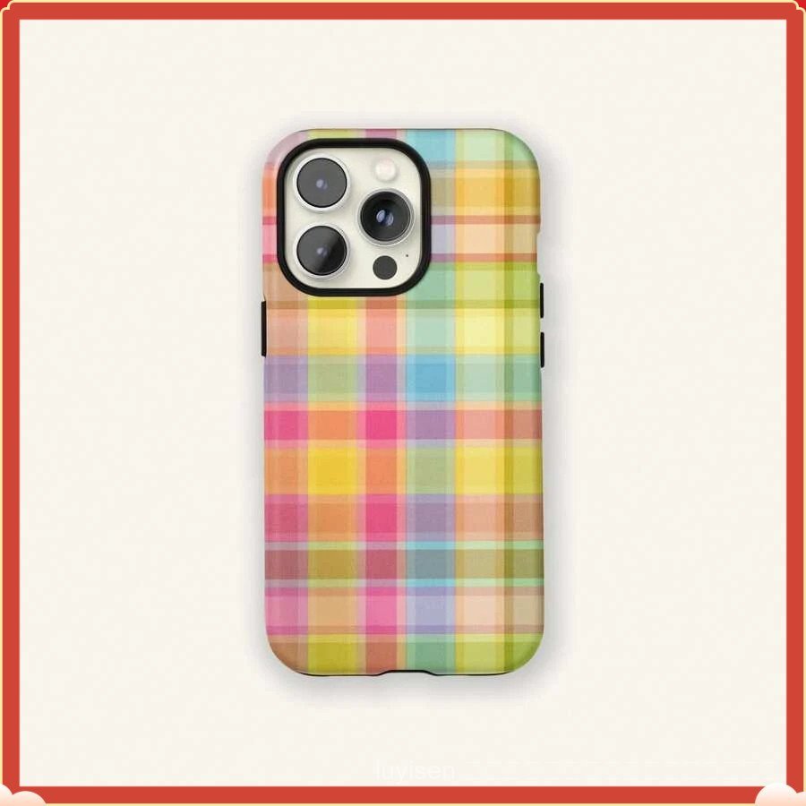 เคสโทรศัพท์ลายกระดานหมากรุกสีสันสดใสเข้ากันได้กับ IPhone 16 Pro Max, 15 Pro, 14 Plus, 13 Pro Max, 12