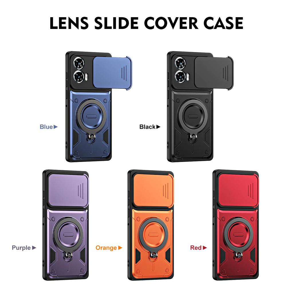 เคสโทรศัพท์หรูหราสําหรับ Motorola Edge 50 Fusion Motorola G85 Motorola G96 พร้อมโช้คอัพเลื่อนกล้องหน