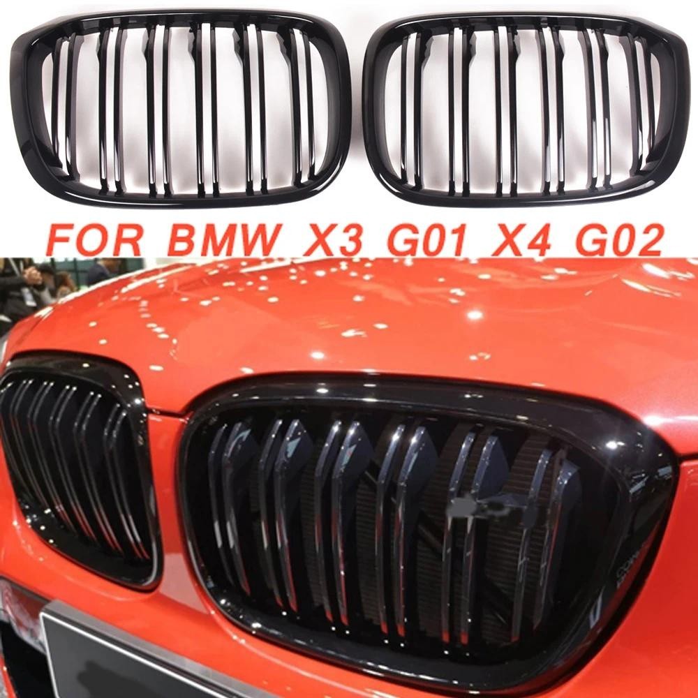 Gloss สีดําด้านหน้า Kidney Grille Slat สไตล์ย่างสําหรับ BMW X3 G01 X4 G02 สําหรับ BMW X3 25i 28i สํา