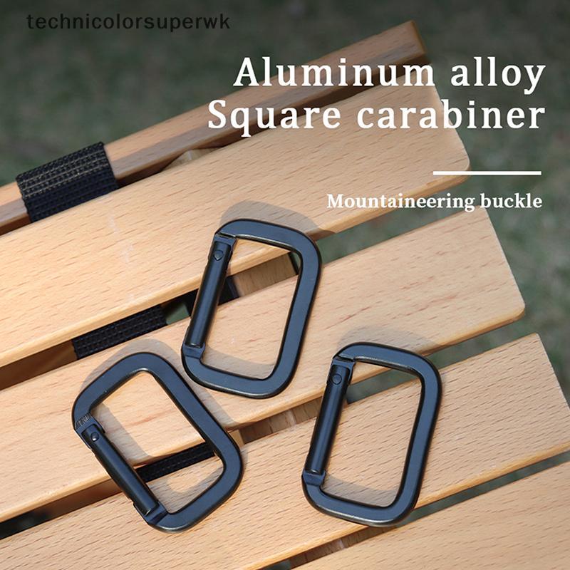 Tswk 1PC Square-Ring Carabiner Bules ฤดูใบไม้ผลิ Carabiners Snap Hooks คลิปพวงกุญแจกลางแจ้ง Bapa จี้ Bules Camping เครื่องมือ Jelly