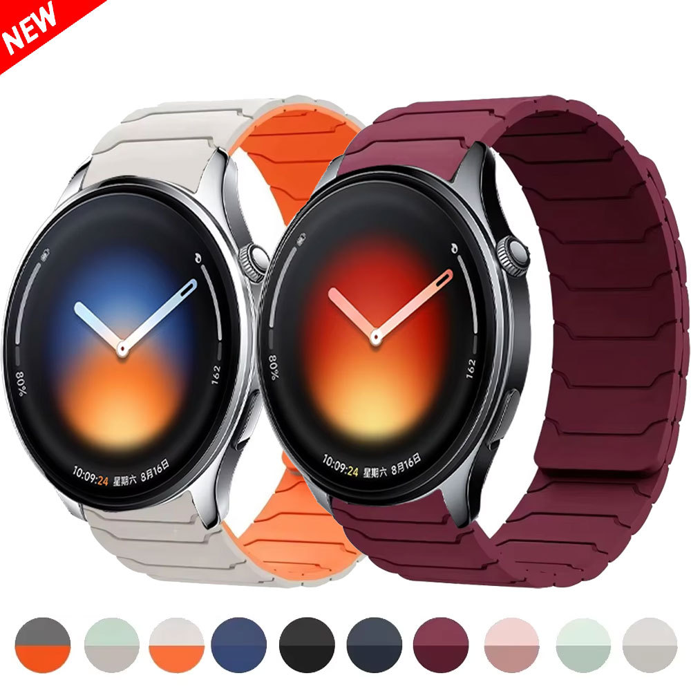 22 มม.ซิลิโคนแม่เหล็กสําหรับ Xiaomi นาฬิกา 5/S4 47 มม.-S3-S2-S1 กีฬาสร้อยข้อมือนาฬิกา Xiaomi นาฬิกา S5 46 มม.