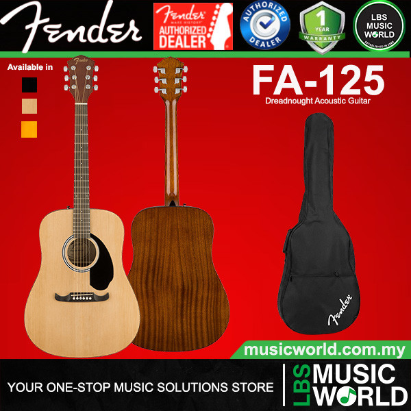 Fender FA-125 กีตาร์อะคูสติก Spruce Top พร้อมกระเป๋า Fender (FA125 FA 125)