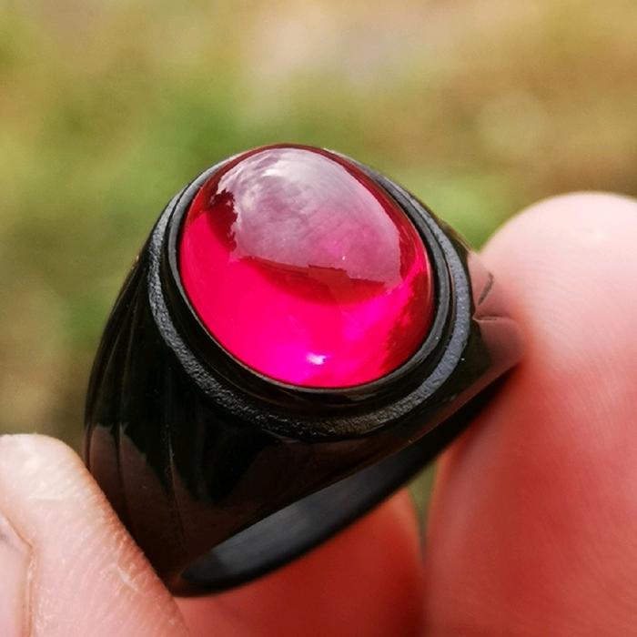 MERAH ORIGINAL SIAM RED GEMSTONE BANGKOK MOSH 9 - 7 สีดํา