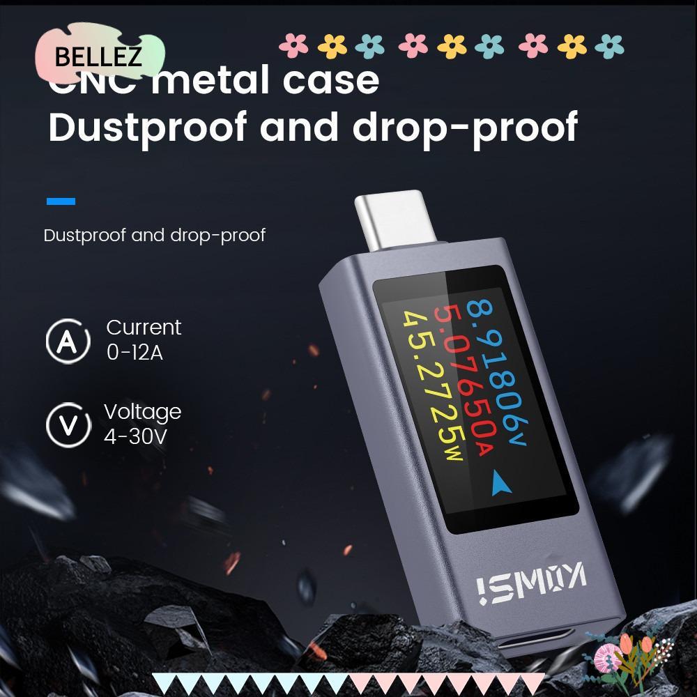 BEBZ Power Meter Tester, Type-C KWS-2303C Current และแรงดันไฟฟ้า, PD DC 4-30V 0-12A แบตเตอรี่ความจุโ