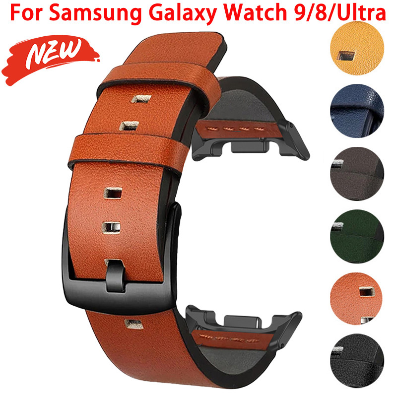 Quick fit สายหนังสําหรับ Samsung Galaxy Watch 9 8 40 มม.44 มม./8 คลาสสิก/Ultra 2/Ultra 2025 สร้อยข้อมือเข็มขัดสายนาฬิกา