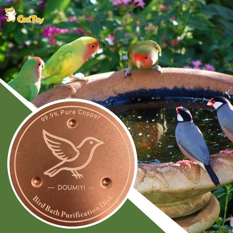 Cooltoy Copper Bird Bath Disk Antimicrobial Cleaning Triple-Point Plate for Garden Outdoor Use HOT