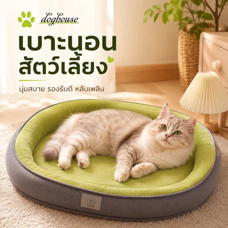 ที่นอนแมว ที่นอนสุนัขนุ่มสบาย ที่นอนสัตว์เลี้ยงพื้นที่ขนาดใหญ่ ถอดทำความสะอาดได้ กันลื่น ทนทานต่อการสึกหรอ