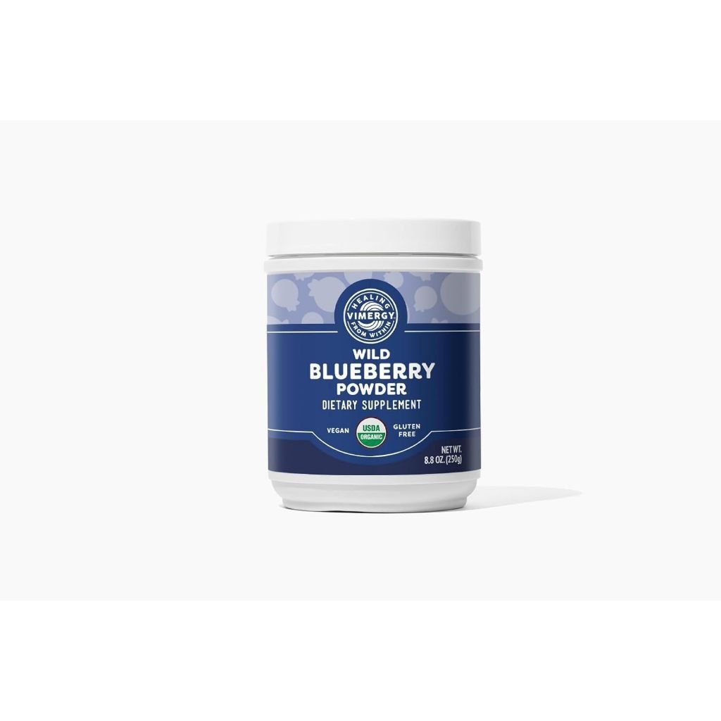 Vimergy Wild Blueberry Powder – ปกป้องสุขภาพสมอง* - รองรับการทํางานของแพทย์* – Organic, Vegan & Glut