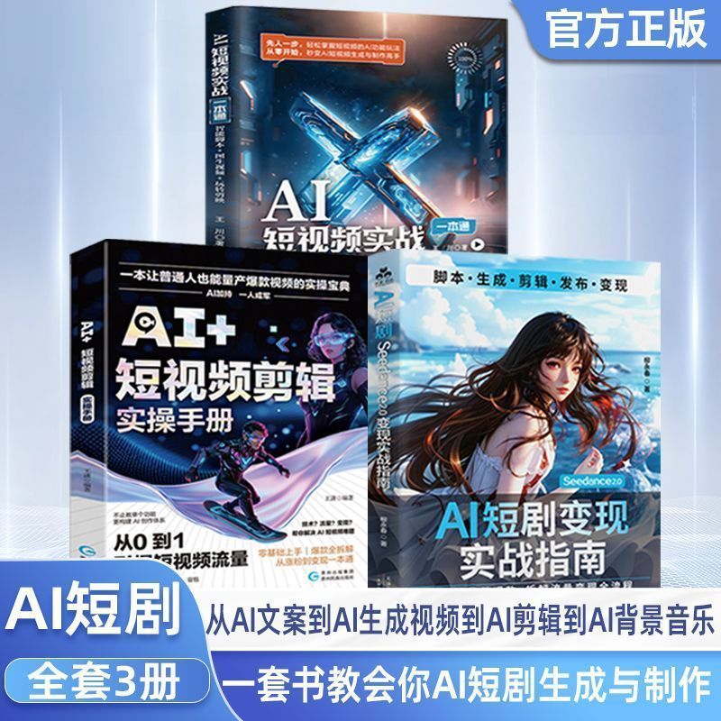 现货Spot 3 velAI short Haberue+AI short special+A short 视羽脚本 Praiagent In-stock 3 เล่ม: AI Short Drama