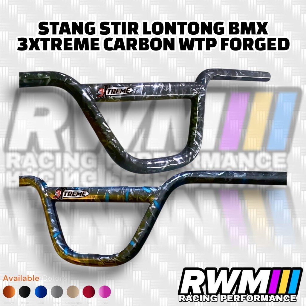 โลโก้แฮนด์จักรยาน Bmx 3xtreme Carbon Wtp Forged Type Lontong Drag Freestyle วัสดุหนาพิเศษ