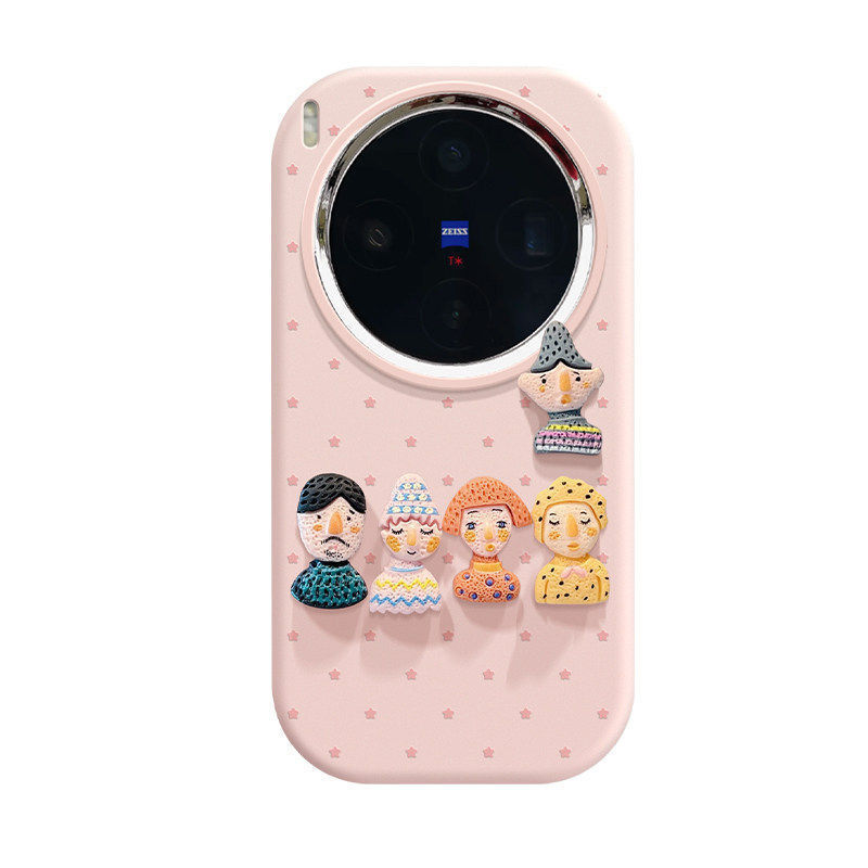 สําหรับ VIVO X300 Pro X200 ตุ๊กตาซิลิโคนกันกระแทกเคสโทรศัพท์การ์ตูนรวมทุกอย่างพร้อมเชือกเส้นเล็กหญิง
