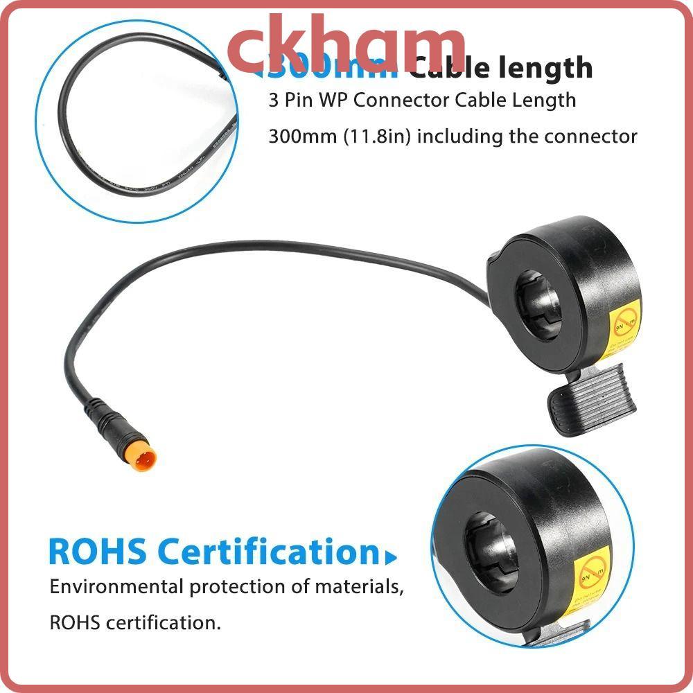 CKHAM Finger Thumb Throttle,กันน้ํา 24V 36V 48V Ebike Thumb Throttle,คุณภาพสูงพลาสติกสีดําไฟฟ้าจักรย