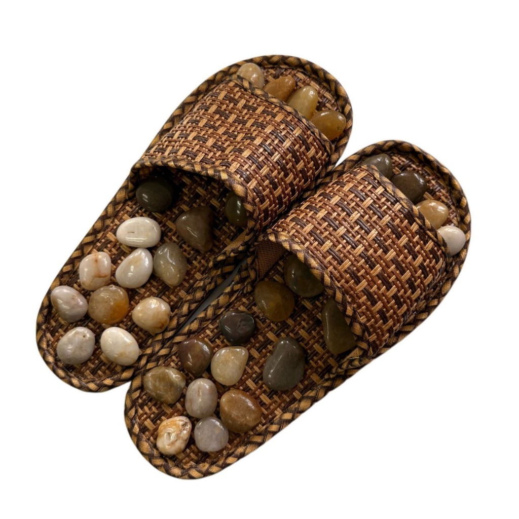Yuhuashi รองเท้าแตะนวด Pebble Acupoint Foot Therapy รองเท้าเท้าห้องน้ํา Anti-slip ในร่มผู้ชายผู้หญิง