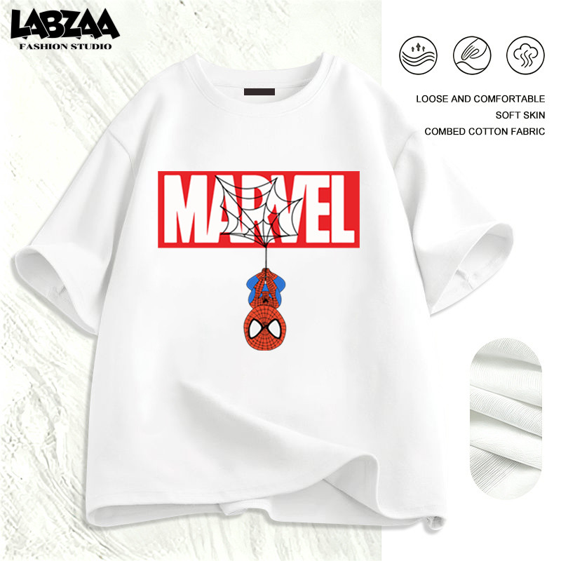【จัดส่งจากกรุงเทพฯ】LABZAA สไตล์สตรีท ลายตัวการ์ตูนแมงมุม Oversized อ่อนนุ่ม ผ้าฝ้าย YG499