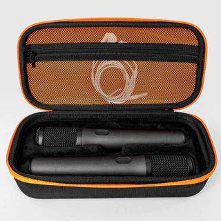 กระเป๋าใส่ไมโครโฟน + ชุดกันลื่นสําหรับ JBL PartyBox Wireless Mic - รวมเคสแข็ง ONE ที่ยึดกันลื่นสองตัวสําหรับไมโครโฟน ฝาครอบโฟม 2 อัน และ 2 รูบี