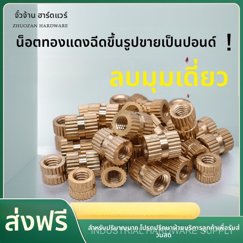 น็อตทองเหลือง น็อตฝังพลาสติก น็อตลายหัวจม น็อตทะลุ2ทาง น็อตเกลียวใน M2 M3 M4 M5 M6 M8 M10