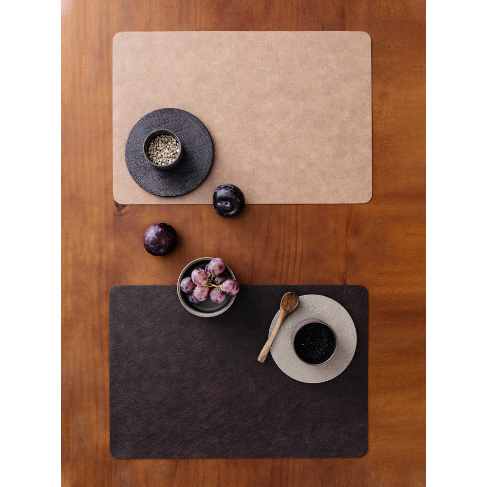 Duoyi Cowhide Pattern Double-Sided Placemat ครัวเรือน Placemat กันน้ําน้ํามันหลักฐานโต๊ะรับประทานอาห