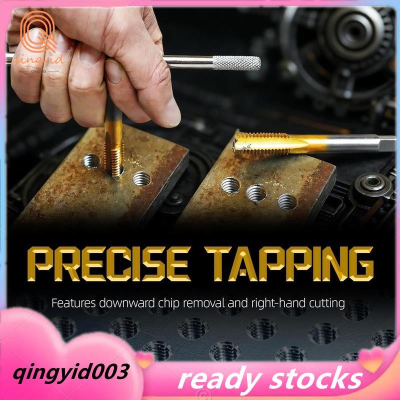 6 ชิ้น SAE Tap ชุด 1 ชิ้นประแจแตะ, M2 HSS ชุดต๊าปเกลียวจาก 6-32 UNC ถึง 1/4 "-20 UNC สําหรับโลหะ,อลู