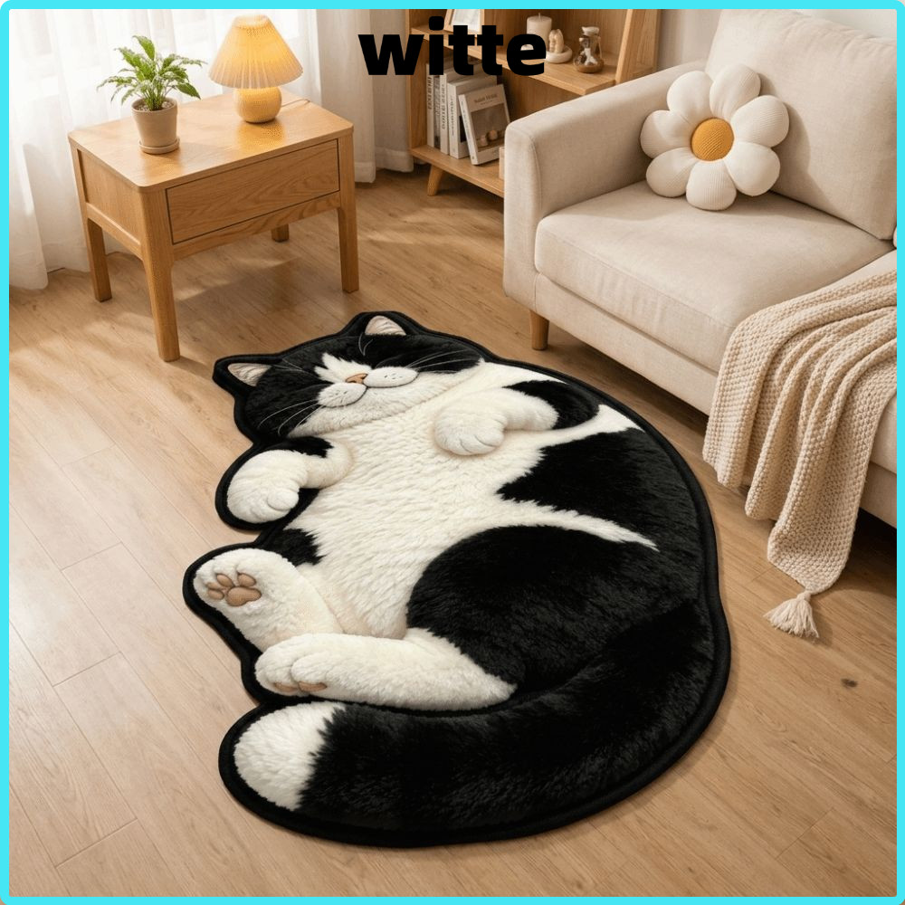 WITTE พรมพื้นที่รูปแมว,พรมกันลื่นห้องนอนหนาแน่น,ปฏิบัติเป็นมิตรกับผิวคราบการ์ตูนสัตว์ตกแต่งบ้านพรมเนอสเซอรี่ห้อง