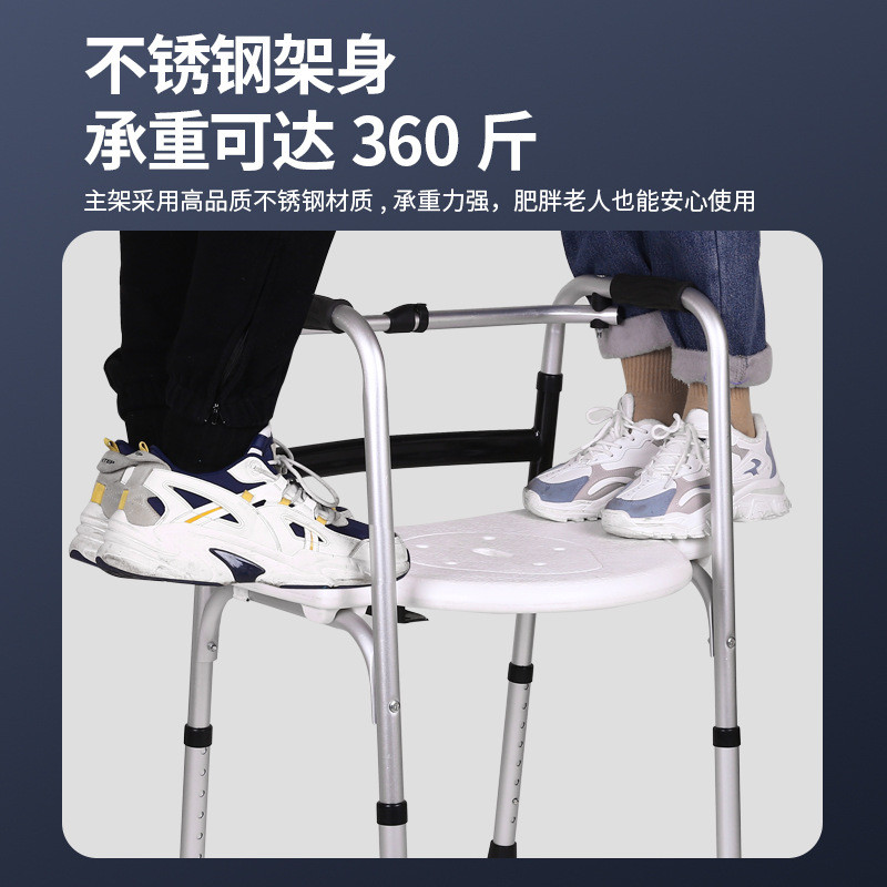 Single-bend อลูมิเนียมอัลลอยด์ Walker Treatment เสริม Walker พร้อมล้อมัลติฟังก์ชั่นผู้สูงอายุ Disabl