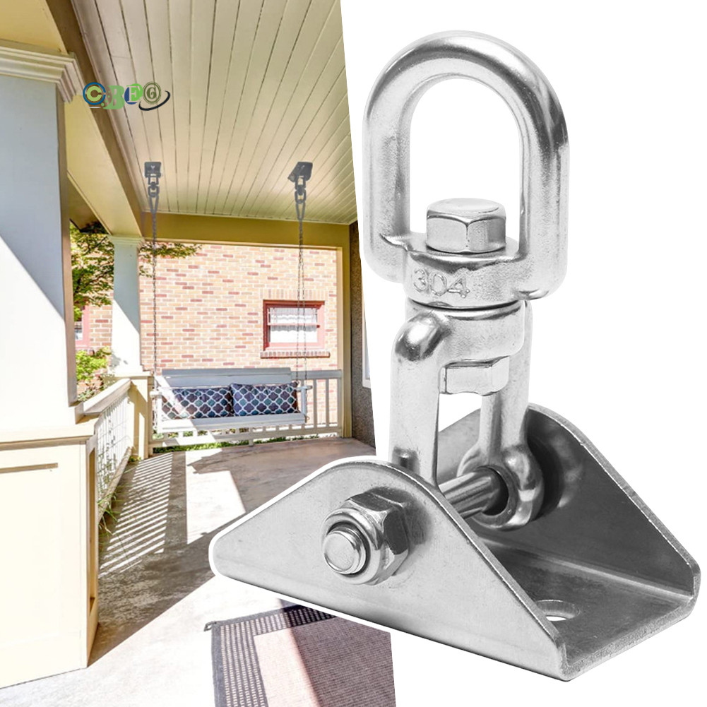 ไม้แขวนเสื้อสวิงสําหรับงานหนักตะขอแขวน 360° หมุน Swing Hooks สกรู 4 ชิ้นสําหรับ Porches Yo-ga ที่นั่