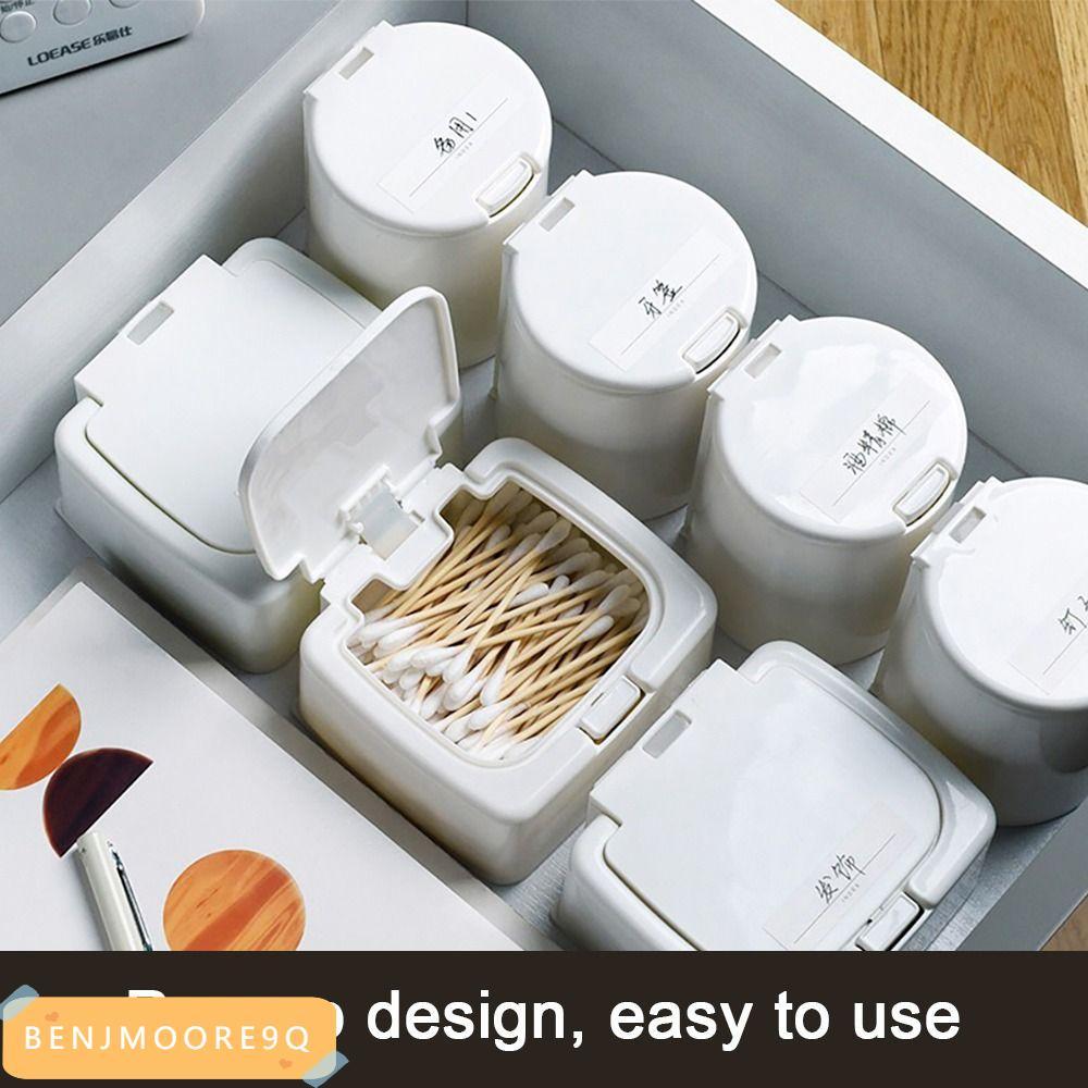 BENJMOORE9Q กล่องเก็บ, Pop Window ประเภทกล่องสําลีพลาสติก,ที่มีประโยชน์ Double Grid Jewelry Storage 