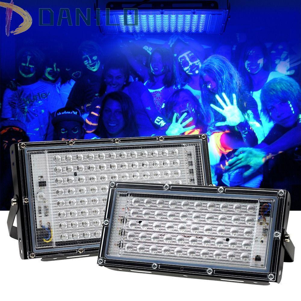 DANILO UV Lamp, 120 Glow Effect Light UV Floodlight,ตกแต่งบ้าน 395nm 50W/100W UV Stage Lamp Hallowee