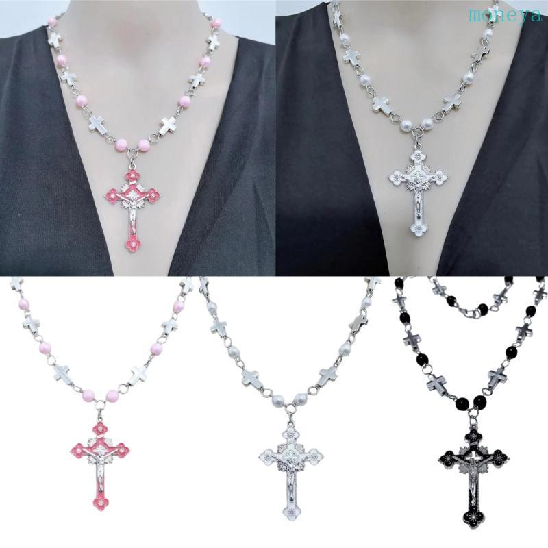 Mya Handmade Pearls ลูกปัดสร้อยคอลูกประคําสร้อยคอจี้ข้ามคาทอลิกism