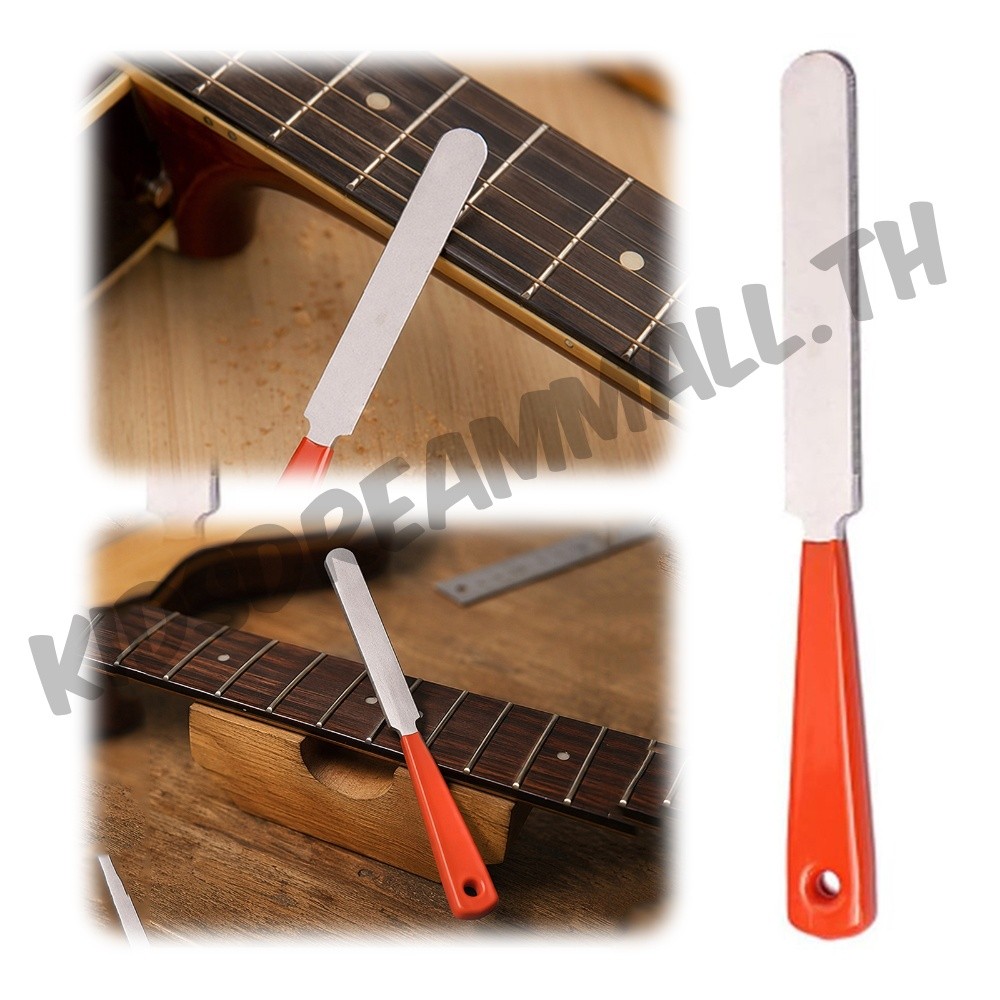 Fret End Dressing File สแตนเลสสตีลกีตาร์ Fret Crowning File สําหรับสร้างการจับรูปร่างและ Deburring