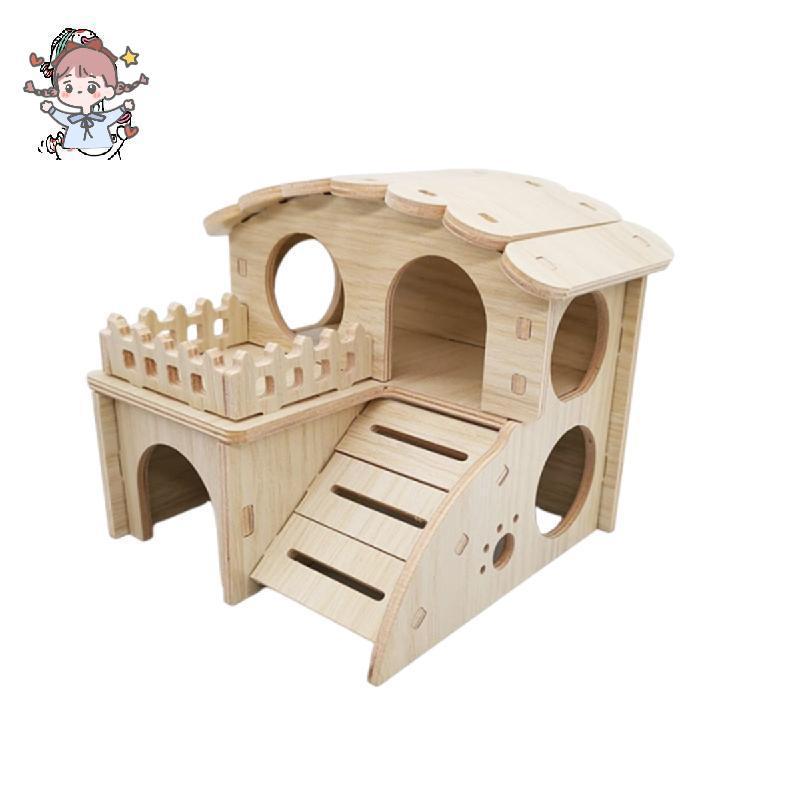 Timber Hamster House Maze Hamster Hideout Fun Slide Gerbil House Window