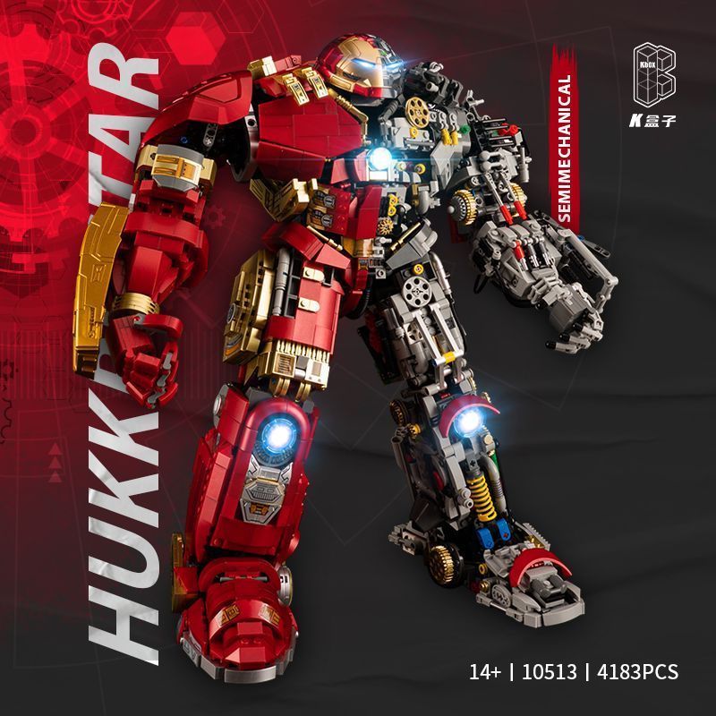 K Box 10513 โปร่งแสง Anti-Hulk Iron Man ประกอบบล็อกตัวต่อของเล่นเด็กเครื่องประดับขนาดใหญ่ Mecha
