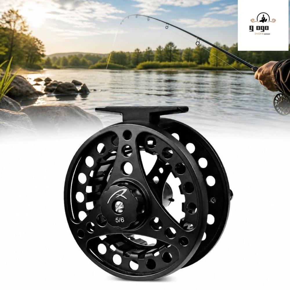 GOGOU Fly Fishing Reel, อลูมิเนียม 85 มม.เส้นผ่านศูนย์กลาง Fly Reel, ทนทาน 2 + 1BB แบริ่ง 5/6 WT Fis