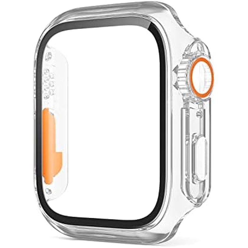 VeveXiao เข้ากันได้กับ Apple Watch Series 8 7 41 มม.ปกป้องหน้าจอเปลี่ยนเป็นพิเศษ, PC Case ฟิล์มกระจก