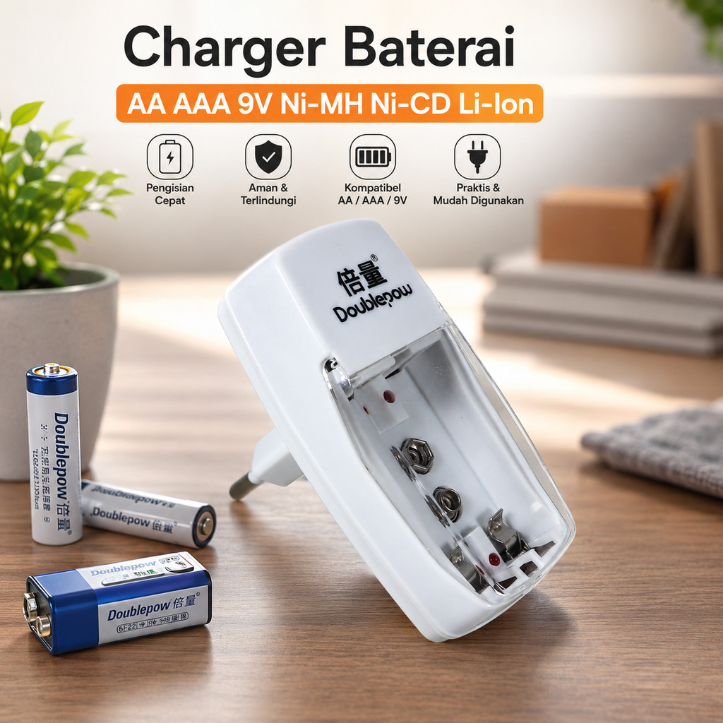 AA AAA 9V Ni-MH Ni-CD Li-Ion Battery Charger Smart Fast Charging Station ทนทาน - D01A