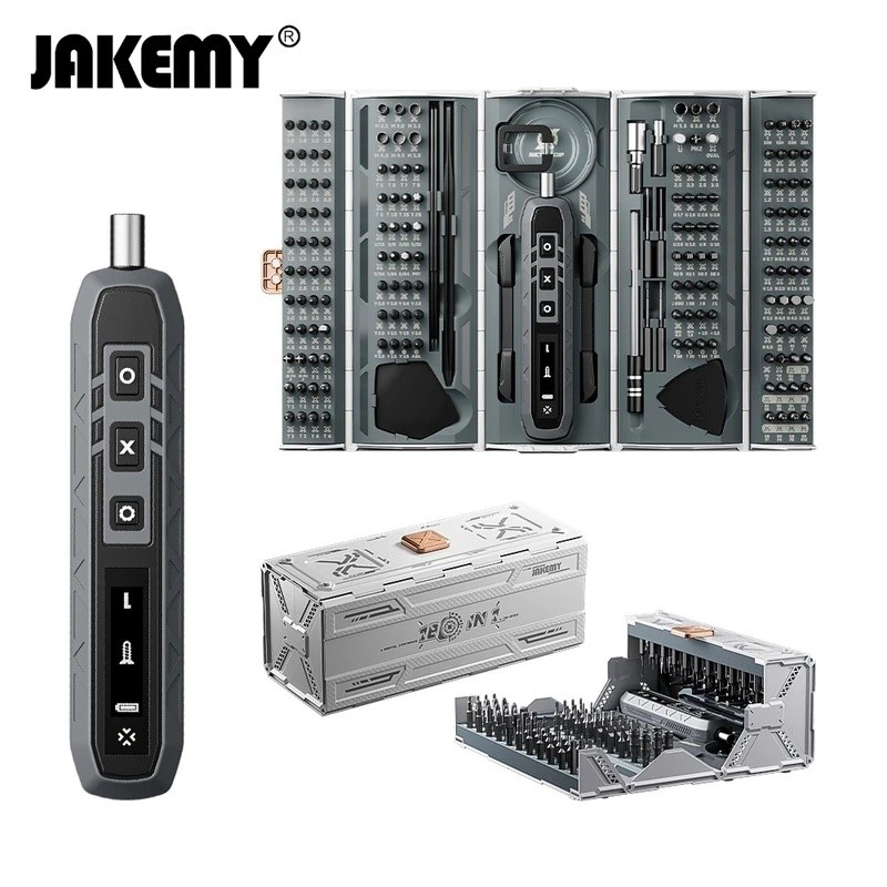 DC6Y JAKEMY 3.7V 3 ความเร็วไขควงไฟฟ้าชุด Mini คอนเทนเนอร์มัลติฟังก์ชั่น 500mAh แบตเตอรี่ Multi-bit แ
