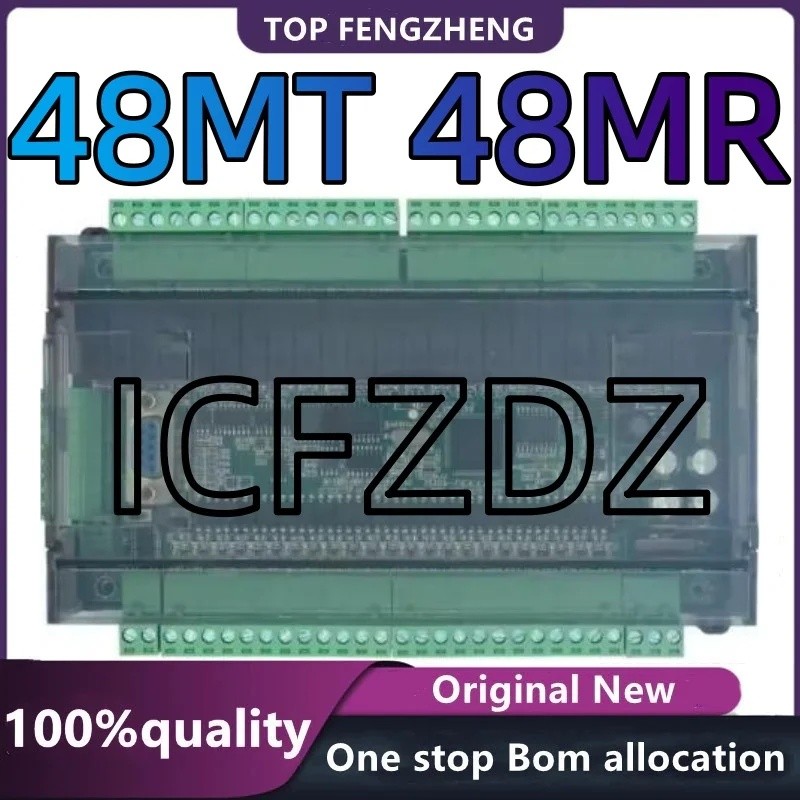 N9DW 100% ใหม่ FX1N FX2N FX3U 48MR หรือ 48MT, 6AD 2DA PLC RS232 RS485 Modbus RTU 24VDC