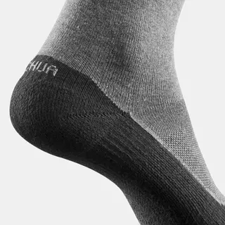 Decathlon Sock Hike 50 High Pack Of 2 Pairs ถุงเท้ายาวสำหรับเดินป่า รุ่น 50 แพ็ค 2 คู่ - Grey