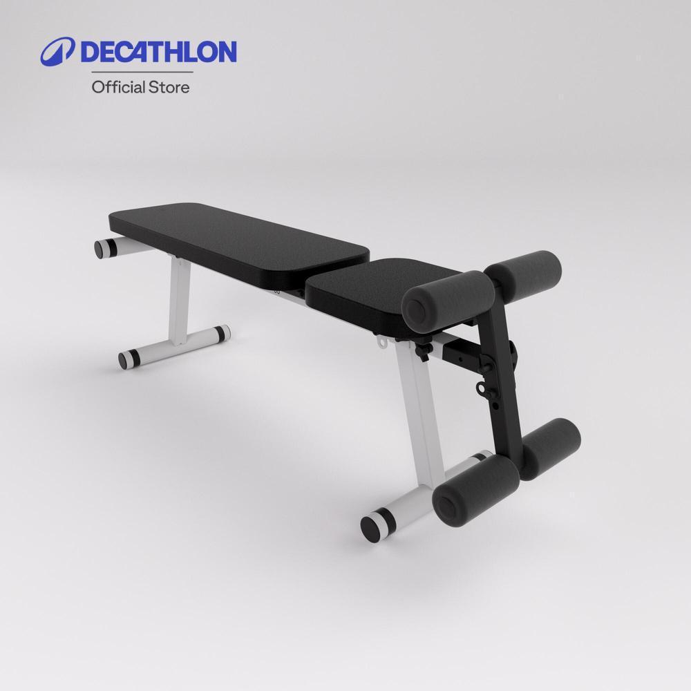 Decathlon 500 Fold-Down / Incline Weights Bench Bench 500 ม้านั่งฝึกเวทเทรนนิ่งแบบพับหรือปรับเอนได้ รุ่น 500 - Black