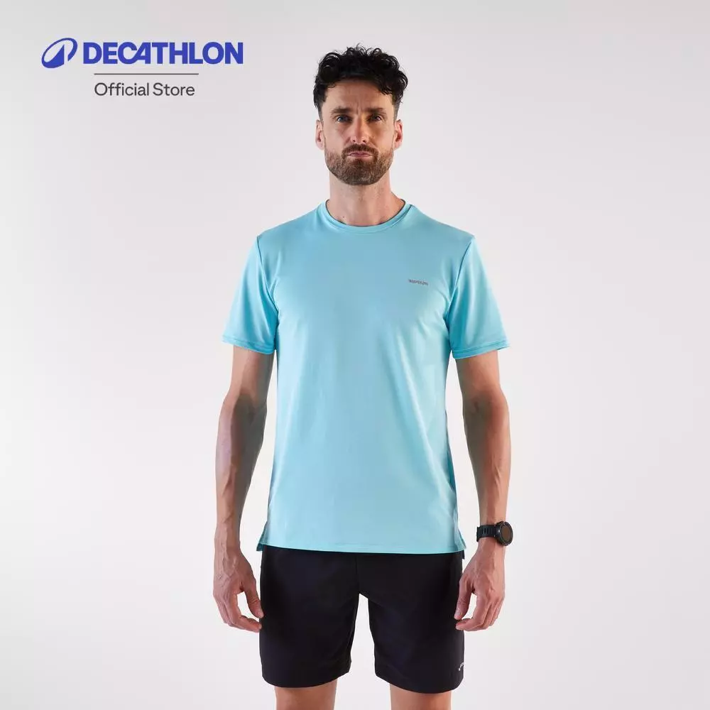 Decathlon Kiprun Run 500 Men'S Breathable Running T-Shirt เสื้อยืดผู้ชายใส่วิ่ง รุ่น Kiprun 500 Dry - Blue