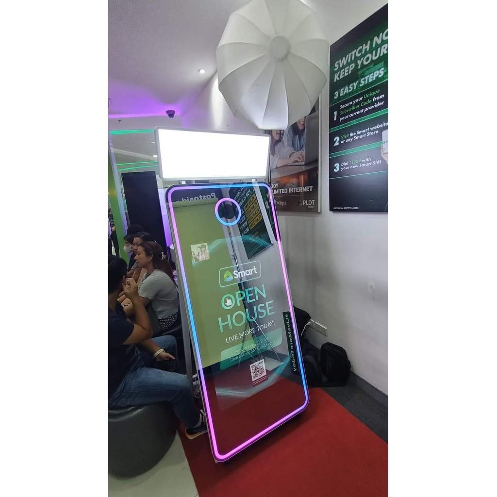 กรณี magic foto master hot 70 นิ้วกระจกอัจฉริยะ x ตู้ภาพ photobooth เครื่องงานแต่งงานได้ยินพิมพ์ด้วย